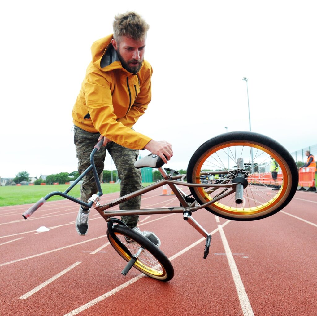 BMX Rider spinning mid trick